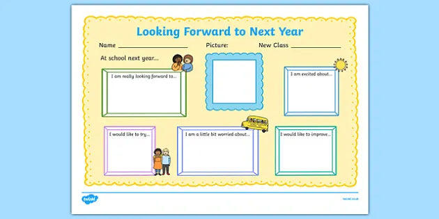 Looking Forward To Next Year Write Up Worksheet