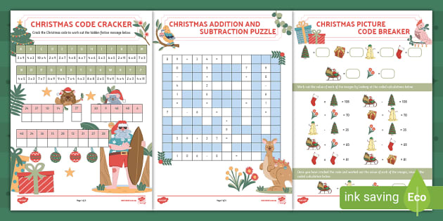 Christmas Maths Puzzles (teacher made) - Twinkl