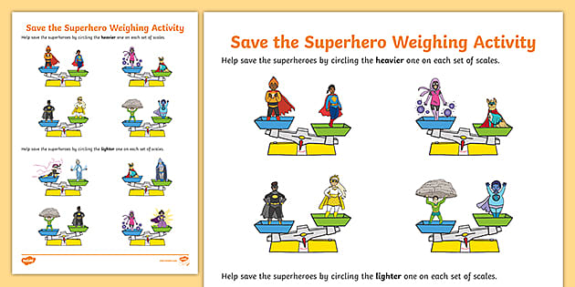👉 Save the Superhero Weighing Activity (teacher made)