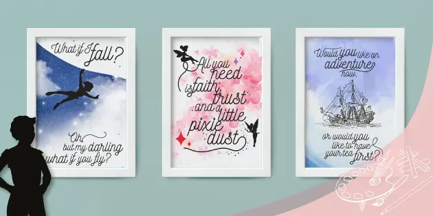 Peter Pan Quotes Inspirational Posters Pack (teacher made)