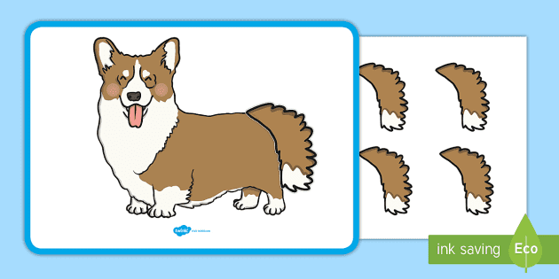 GAME Corgi Pin the tail on the Tri Color Corgi Dog Birthday party Game  Digital