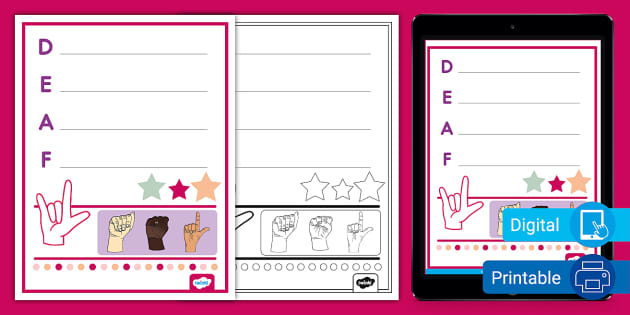 Printable Deaf Acrostic Poem Template | Twinkl USA - Twinkl