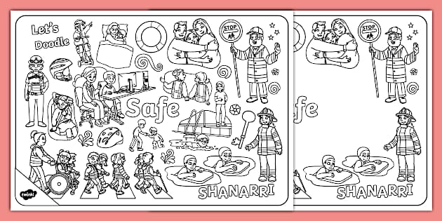 Let's Doodle About Safe SHANARRI Colouring Pages - Twinkl