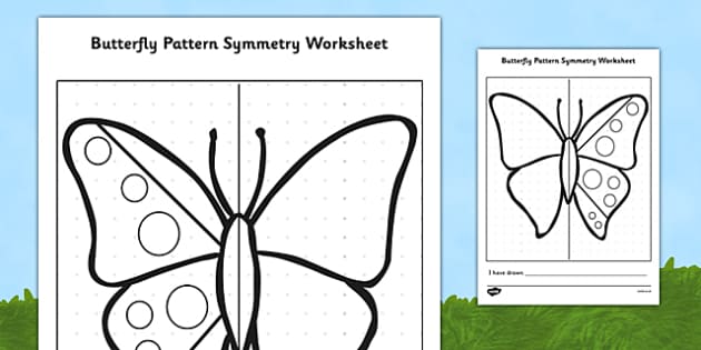 Butterfly Pattern Symmetry Worksheet - Science Resource - Twinkl