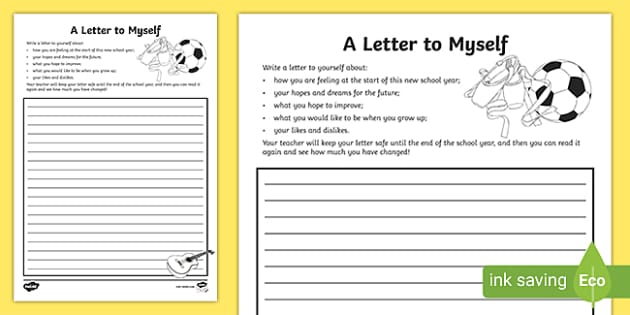 Writing To Myself Letter Template - KS2 Resources