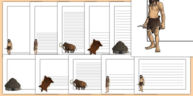 The Stone Age Page Borders Writing Resource Twinkl