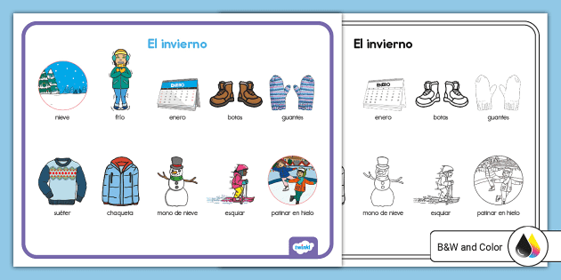 Invierno worksheet