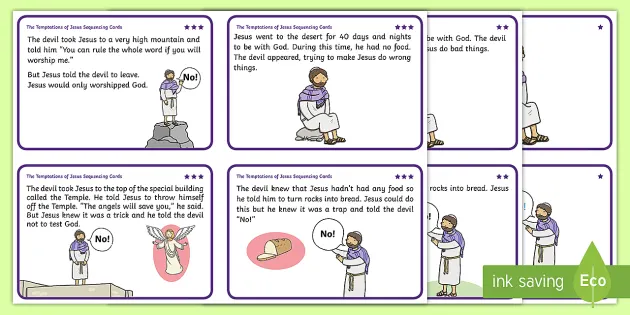 The Temptations Of Jesus Sequencing Worksheet Teacher Made