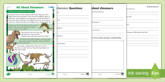 Dinosaurs - ESL Beginner Reading and Writing (teacher made)