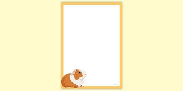 FREE Printable Guinea Pig Page Border Page Borders Twinkl