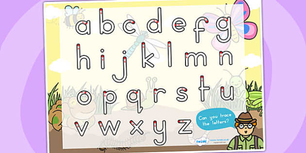 cute writing alphabet