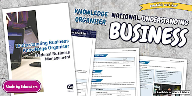 National Understanding Business Knowledge Organiser