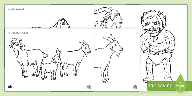 The Three Billy Goats Gruff Colouring Sheets (teacher made)