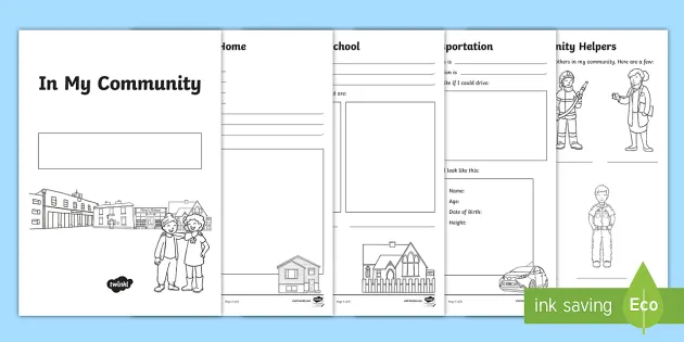 my community worksheet worksheets for kindergarten and ks1