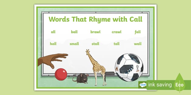 Words That Rhyme with Call Word Mat (Teacher-Made) - Twinkl
