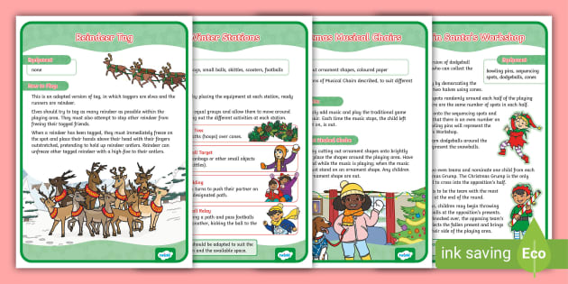 KS1 Active Christmas Games Cards - Twinkl PE - Twinkl