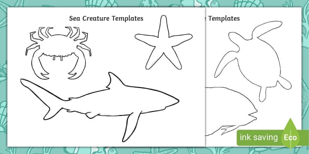 Cut Out Sea Creature Templates (Under the Sea) Twinkl