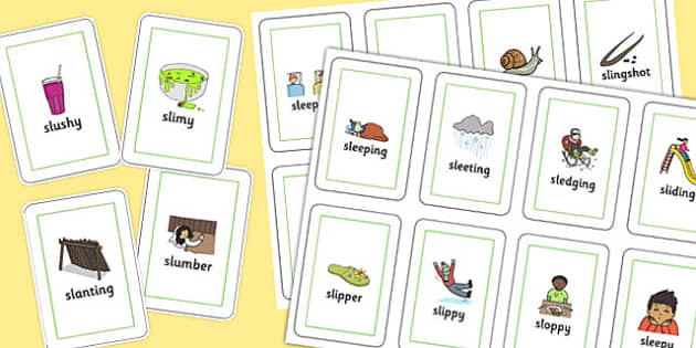 2 Syllable SL Sound Playing Cards (teacher Made) - Twinkl