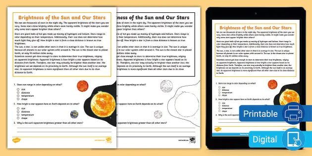 Our Solar System  Nonfiction Science Passage for Kids