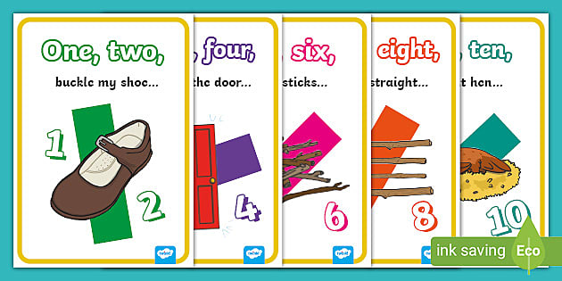 One Two Buckle My Shoe Sequencing A4 teacher Made 