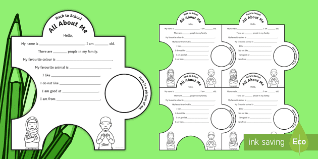 Jigsaw Activity All About Me Back To School Activities