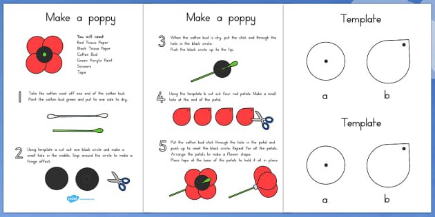 Make Your Own Poppy Instructions (Australia) - Twinkl