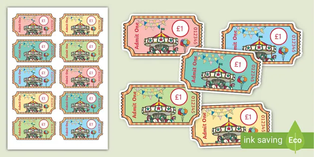 the fairground role play tickets teacher made