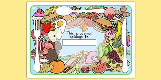 Food Placemat - Healthy Eating (Hecho por educadores)