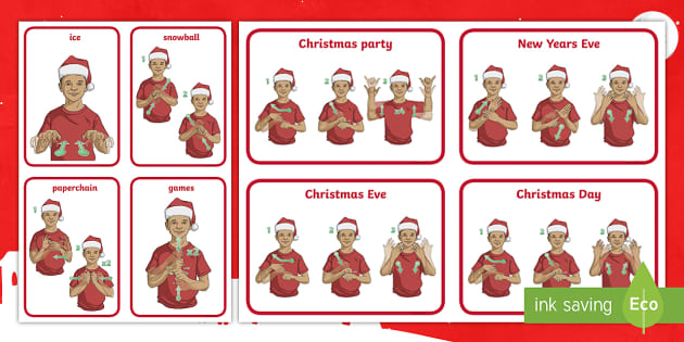 Bsl Christmas New Signs Flashcards Teacher Made Twinkl