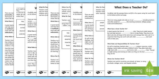 cfe-first-level-what-does-a-teacher-do-cloze-passage-differentiated