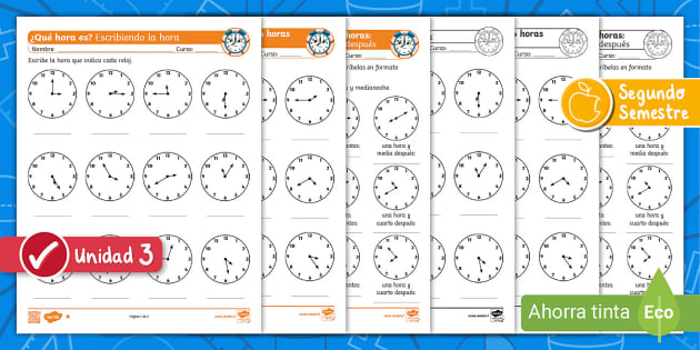 Actividades De Aprendizaje 1. Escriba La Hora  - Webcolegios