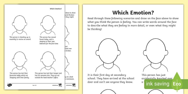 Which Emotions Worksheet - Primary Resources (teacher made)