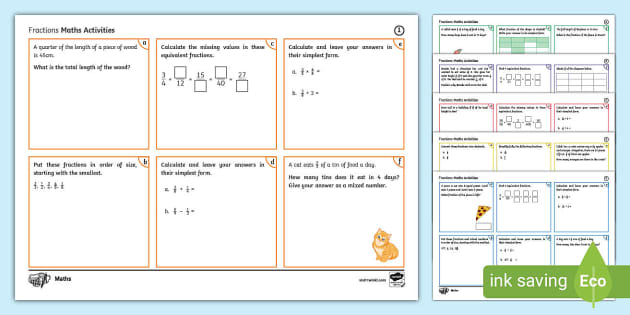 Fractions Maths Activity Mats | Maths | Beyond - Twinkl