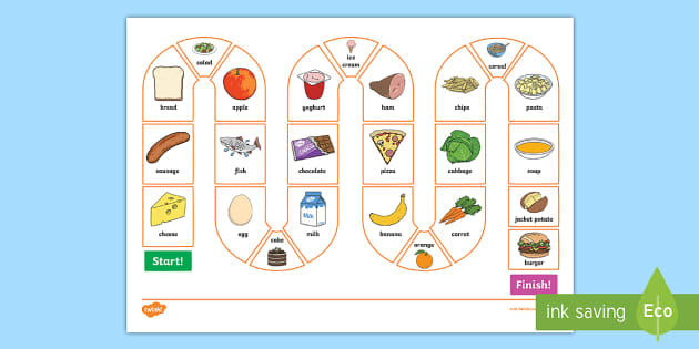 ESL Food Board Game  ESL Food Preference Activity - Twinkl