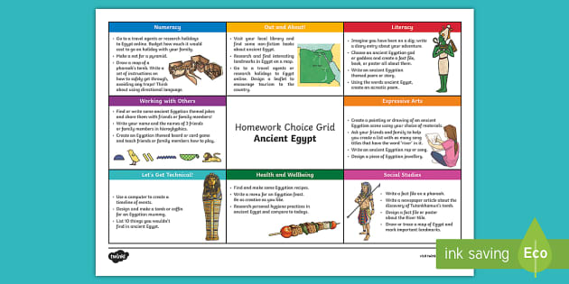 ancient egypt homework grid
