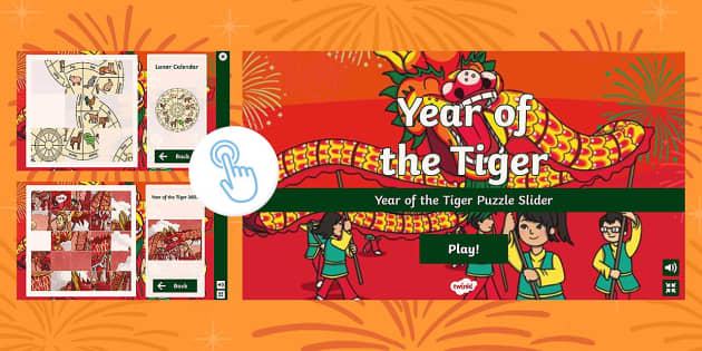 Year of the Tiger Puzzle Slider (teacher made) - Twinkl