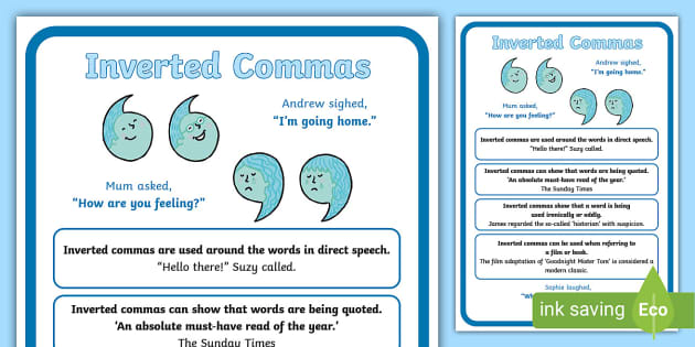 Inverted Commas Punctuation Poster teacher made Twinkl