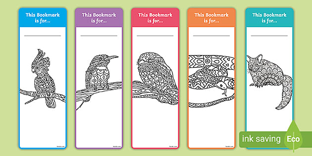 Australian Animal Mindfulness Colouring Bookmarks - Twinkl