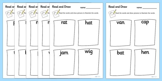 twinkl worksheet 1 number Worksheets Draw   Read  draw, read  and CVC FREE! read,