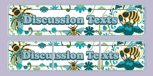 Bee-Themed Discussion Texts Display Banner (teacher made)