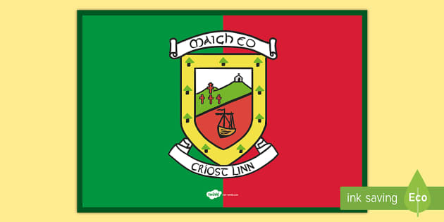 GAA Mayo County Crest Flag Display Poster (teacher made)