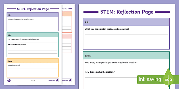 STEAM/ STEM Reflection Sheet English and Spanish