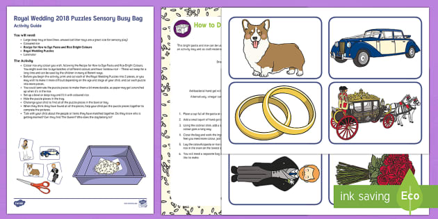 Royal Wedding 2018 Puzzles Sensory Busy Bag Resource Pack for Parents
