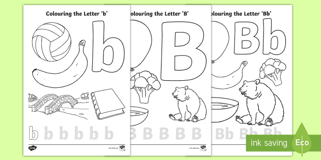 Letter B Colouring Pages Teacher Made