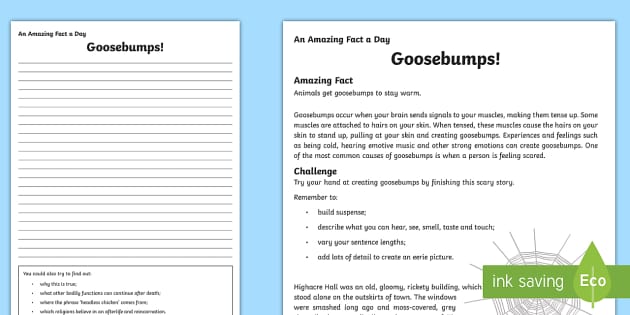 how to describe goosebumps in creative writing