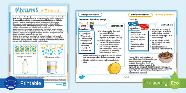 Mixtures Of Materials (teacher Made) - Twinkl