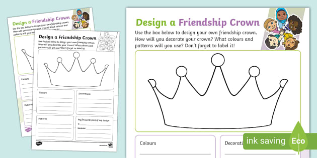 Design a Friendship Crown Activity Sheet - Twinkl