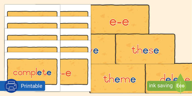 Grade 2 Phonics e_e Word Wall Cards (Teacher-Made) - Twinkl