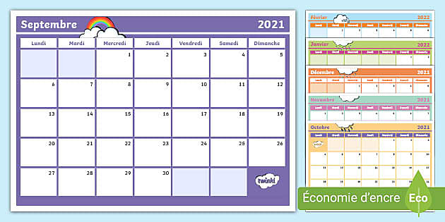Calendrier 2024 pour planification mensuelle - Twinkl