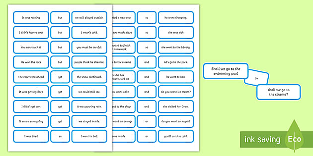 Sentence Matching Conjunction Game (teacher made) - Twinkl